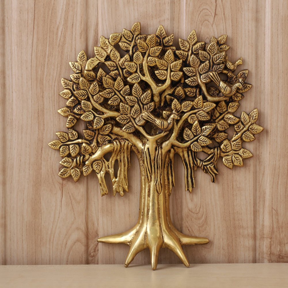 Jaszz Art Wall Decor Kalpavriksha Brass Tree(1.3kg)