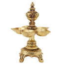 Brass Diya - exquisitely crafted brass oil lamp, traditional design, golden finish, decorative home accent, symbolizes spirituality and enlightenment, emits a warm and tranquil glow, ideal for religious ceremonies and festive occasions, enhances ambiance and decor with a touch of traditional elegance.