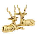Brass deer product - meticulously crafted brass sculpture, graceful deer design, intricate details, golden finish, decorative home accent, symbolizes grace and nature, adds a touch of elegance to any space, unique gift for wildlife enthusiasts.