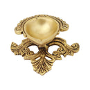 Brass small Akhand Diya - intricately designed brass oil lamp, compact size, traditional Indian Diya, golden finish, decorative home accent, emits a warm and serene glow, ideal for religious ceremonies and meditation, enhances spiritual ambiance and decor.