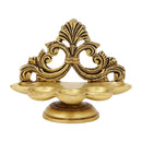 Brass small Akhand Diya - intricately designed brass oil lamp, compact size, traditional Indian Diya, golden finish, decorative home accent, emits a warm and serene glow, ideal for religious ceremonies and meditation, enhances spiritual ambiance and decor.