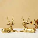 Brass deer product - meticulously crafted brass sculpture, graceful deer design, intricate details, golden finish, decorative home accent, symbolizes grace and nature, adds a touch of elegance to any space, unique gift for wildlife enthusiasts.