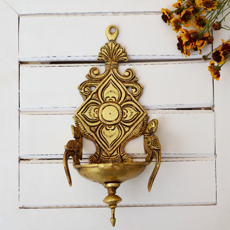 Jaszz Art Brass Wall Hanging Diya