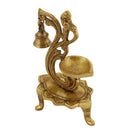 Brass peacock parrot Diya - exquisitely crafted brass oil lamp in the shape of a peacock with parrot motifs, golden finish, decorative home accent, fusion of elegance and vibrancy, traditional Indian Diya, emits a captivating and auspicious glow, perfect for festive occasions and religious ceremonies, enhances spiritual ambiance and decor with a touch of artistic brilliance.