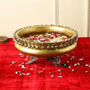 Brass Urli - beautifully crafted brass decorative bowl, golden finish, traditional Indian Urli, versatile home accent, ideal for floating flower petals or candles, adds a touch of elegance and tranquility to any space, perfect for creating a serene ambiance and enhancing interior decor, a timeless piece of art for both indoor and outdoor settings.