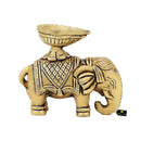  Brass Elephant Diya - intricately designed brass oil lamp in the shape of an elephant, golden finish, decorative home accent, symbolizes strength and wisdom, traditional Indian Diya, emits a warm and enchanting glow, ideal for religious ceremonies and festive occasions, enhances spiritual ambiance and decor