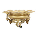 Brass 4 Diya Urli - beautifully crafted brass decorative bowl with four diya (oil lamp) holders, golden finish, traditional Indian Urli, versatile home accent, ideal for lighting multiple diya simultaneously, adds a touch of warmth and radiance to any space, perfect for creating a festive ambiance and enhancing interior decor, a charming centerpiece for religious ceremonies and celebratory occasions.