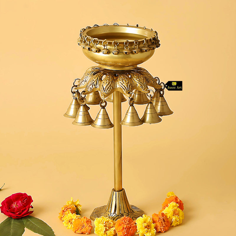 Brass Urli - beautifully crafted brass decorative bowl, golden finish, traditional Indian Urli, versatile home accent, ideal for floating flower petals or candles, adds a touch of elegance and tranquility to any space, perfect for creating a serene ambiance and enhancing interior decor, a timeless piece of art for both indoor and outdoor settings.