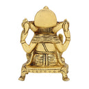 Brass God Ganesha Ji - intricately designed brass statue of Lord Ganesha, golden finish, auspicious and beloved deity, perfect for home decor and spiritual spaces, ideal for invoking blessings and removing obstacles, symbolizes wisdom, prosperity, and good fortune, enhances the spiritual energy and fosters a sense of divine presence, a sacred and revered addition to your collection of brass sculptures and figurines.