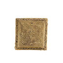 Brass Chowki - intricately carved brass platform, golden finish, perfect for placing deities or sacred objects during religious ceremonies and rituals, enhances the sanctity and beauty of the worship space, symbolizes stability and divine presence, adds a touch of elegance to your home puja setup, a valuable and ornamental addition to your collection of brass religious artifacts and decor.