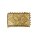 Brass Chowki - intricately carved brass platform, golden finish, perfect for placing deities or sacred objects during religious ceremonies and rituals, enhances the sanctity and beauty of the worship space, symbolizes stability and divine presence, adds a touch of elegance to your home puja setup, a valuable and ornamental addition to your collection of brass religious artifacts and decor.