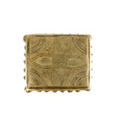 Brass Chowki - intricately carved brass platform, golden finish, perfect for placing deities or sacred objects during religious ceremonies and rituals, enhances the sanctity and beauty of the worship space, symbolizes stability and divine presence, adds a touch of elegance to your home puja setup, a valuable and ornamental addition to your collection of brass religious artifacts and decor.