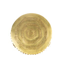 Brass Chowki - intricately carved brass platform, golden finish, perfect for placing deities or sacred objects during religious ceremonies and rituals, enhances the sanctity and beauty of the worship space, symbolizes stability and divine presence, adds a touch of elegance to your home puja setup, a valuable and ornamental addition to your collection of brass religious artifacts and decor.