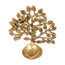 Brass Tree Diya - meticulously designed brass oil lamp in the shape of a tree, golden finish, decorative home accent, symbolizes growth and prosperity, traditional Indian Diya, emits a warm and radiant glow, perfect for festive celebrations and spiritual rituals, enhances spiritual ambiance and decor with a touch of natural beauty.