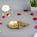 Brass Pooja Spoon - beautifully crafted brass spoon for religious rituals, ideal for offering sacred substances during prayers and ceremonies, golden finish, perfect for home puja setups and spiritual practices, symbolizes purity and devotion, enhances the sacredness of rituals, a functional and auspicious addition to your pooja essentials and religious artifacts.