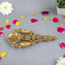 Brass Pooja Spoon - beautifully crafted brass spoon for religious rituals, ideal for offering sacred substances during prayers and ceremonies, golden finish, perfect for home puja setups and spiritual practices, symbolizes purity and devotion, enhances the sacredness of rituals, a functional and auspicious addition to your pooja essentials and religious artifacts.
