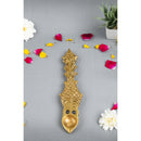 Brass Pooja Spoon - beautifully crafted brass spoon for religious rituals, ideal for offering sacred substances during prayers and ceremonies, golden finish, perfect for home puja setups and spiritual practices, symbolizes purity and devotion, enhances the sacredness of rituals, a functional and auspicious addition to your pooja essentials and religious artifacts.