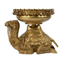 Brass Camel Urli - exquisitely designed brass decorative bowl adorned with camel motifs, golden finish, traditional Indian Urli, versatile home accent, ideal for floating flower petals or candles, symbolizes resilience and adventure, adds a touch of cultural charm and elegance to any space, perfect for creating a captivating ambiance and enhancing interior decor, a timeless piece of art for both indoor and outdoor settings.