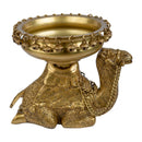 Brass Camel Urli - exquisitely designed brass decorative bowl adorned with camel motifs, golden finish, traditional Indian Urli, versatile home accent, ideal for floating flower petals or candles, symbolizes resilience and adventure, adds a touch of cultural charm and elegance to any space, perfect for creating a captivating ambiance and enhancing interior decor, a timeless piece of art for both indoor and outdoor settings.