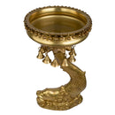 Brass Fish Urli - beautifully crafted brass decorative bowl in the shape of fish, golden finish, traditional Indian Urli, versatile home accent, ideal for floating flower petals or candles, symbolizes abundance and prosperity, adds a touch of aquatic charm and cultural elegance to any space, perfect for creating a tranquil ambiance and enhancing interior decor, a timeless piece of art for both indoor and outdoor settings.