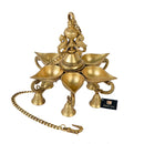 Jaszz Art Brass Parrot 6 Diya With Hanging Chain