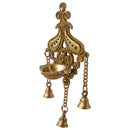 Brass Wall Diya - intricately designed brass oil lamp for wall mounting, golden finish, decorative home accent, traditional Indian Diya, emits a warm and inviting glow, ideal for enhancing wall decor and creating an ambiance of serenity, perfect for religious ceremonies and festive occasions, adds a touch of traditional charm to interior spaces.