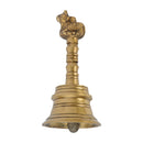 Brass Pooja Bells - meticulously designed brass bells for religious ceremonies, golden finish, decorative home accent, emits a melodious and auspicious sound, perfect for enhancing the sacred atmosphere during pooja (worship), ideal for rituals, prayers, and spiritual practices, symbolizes devotion and divine connection, enhances the ambiance with positive vibrations and spiritual energy, a traditional and essential addition to your collection of brass artifacts for pooja rituals.