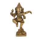 Brass God Ganesha Ji - intricately designed brass statue of Lord Ganesha, golden finish, auspicious and beloved deity, perfect for home decor and spiritual spaces, ideal for invoking blessings and removing obstacles, symbolizes wisdom, prosperity, and good fortune, enhances the spiritual energy and fosters a sense of divine presence, a sacred and revered addition to your collection of brass sculptures and figurines.