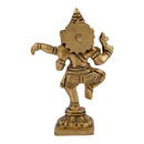 Brass God Ganesha Ji - intricately designed brass statue of Lord Ganesha, golden finish, auspicious and beloved deity, perfect for home decor and spiritual spaces, ideal for invoking blessings and removing obstacles, symbolizes wisdom, prosperity, and good fortune, enhances the spiritual energy and fosters a sense of divine presence, a sacred and revered addition to your collection of brass sculptures and figurines.