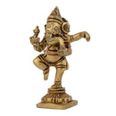Brass God Ganesha Ji - intricately designed brass statue of Lord Ganesha, golden finish, auspicious and beloved deity, perfect for home decor and spiritual spaces, ideal for invoking blessings and removing obstacles, symbolizes wisdom, prosperity, and good fortune, enhances the spiritual energy and fosters a sense of divine presence, a sacred and revered addition to your collection of brass sculptures and figurines.