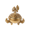 Brass Dhoop Dani - elegantly designed brass incense holder, ideal for burning incense cones or dhoop, golden finish, perfect for home rituals and meditation spaces, enhances the ambiance and fragrance during spiritual practices, symbolizes purification and spiritual elevation, a beautiful and practical addition to your collection of brass incense holders and spiritual accessories.