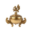 Brass Dhoop Dani - elegantly designed brass incense holder, ideal for burning incense cones or dhoop, golden finish, perfect for home rituals and meditation spaces, enhances the ambiance and fragrance during spiritual practices, symbolizes purification and spiritual elevation, a beautiful and practical addition to your collection of brass incense holders and spiritual accessories.