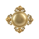 Brass 4 Diya Urli - beautifully crafted brass decorative bowl with four diya (oil lamp) holders, golden finish, traditional Indian Urli, versatile home accent, ideal for lighting multiple diya simultaneously, adds a touch of warmth and radiance to any space, perfect for creating a festive ambiance and enhancing interior decor, a charming centerpiece for religious ceremonies and celebratory occasions.