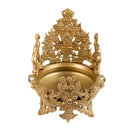 Brass Elephant Urli - meticulously designed brass decorative bowl featuring elephant motifs, golden finish, traditional Indian Urli, versatile home accent, ideal for floating flower petals or candles, symbolizes strength and wisdom, adds a touch of cultural charm and serenity to any space, perfect for creating an inviting ambiance and enhancing interior decor, a timeless piece of art for both indoor and outdoor settings.