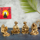 Brass Musician - intricately crafted brass statue of a musician playing a traditional instrument, golden finish, captures the beauty and rhythm of music, adds an artistic and cultural touch to your home decor, symbolizes the power of expression and creativity, perfect for music lovers and collectors, a unique and captivating addition to your collection of brass sculptures and figurines, ideal for music rooms, studios, or as a gift for musicians and enthusiasts