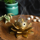 Brass Dhoop Dani - elegantly designed brass incense holder, ideal for burning incense cones or dhoop, golden finish, perfect for home rituals and meditation spaces, enhances the ambiance and fragrance during spiritual practices, symbolizes purification and spiritual elevation, a beautiful and practical addition to your collection of brass incense holders and spiritual accessories.