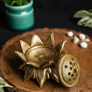 Brass Dhoop Dani - elegantly designed brass incense holder, ideal for burning incense cones or dhoop, golden finish, perfect for home rituals and meditation spaces, enhances the ambiance and fragrance during spiritual practices, symbolizes purification and spiritual elevation, a beautiful and practical addition to your collection of brass incense holders and spiritual accessories.