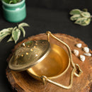 Brass Dhoop Dani - elegantly designed brass incense holder, ideal for burning incense cones or dhoop, golden finish, perfect for home rituals and meditation spaces, enhances the ambiance and fragrance during spiritual practices, symbolizes purification and spiritual elevation, a beautiful and practical addition to your collection of brass incense holders and spiritual accessories.