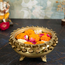 Brass Urli - beautifully crafted brass decorative bowl, golden finish, traditional Indian Urli, versatile home accent, ideal for floating flower petals or candles, adds a touch of elegance and tranquility to any space, perfect for creating a serene ambiance and enhancing interior decor, a timeless piece of art for both indoor and outdoor settings.