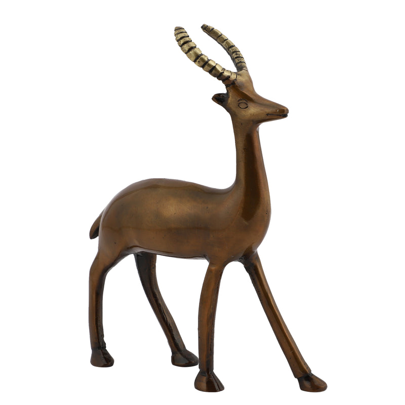 Brass deer product - meticulously crafted brass sculpture, graceful deer design, intricate details, golden finish, decorative home accent, symbolizes grace and nature, adds a touch of elegance to any space, unique gift for wildlife enthusiasts.
