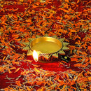 Brass small Akhand Sun Diya - intricately designed brass oil lamp, compact size, traditional Indian Diya, golden finish, decorative home accent, emits a warm and serene glow, ideal for religious ceremonies and meditation, enhances spiritual ambiance and decor.