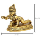 Brass God Krishna Ji - exquisitely crafted brass statue of Lord Krishna, golden finish, beloved and divine deity, perfect for home decor and spiritual spaces, ideal for invoking love and devotion, symbolizes divine playfulness, compassion, and enlightenment, enhances the spiritual energy and fosters a sense of divine presence, a sacred and enchanting addition to your collection of brass sculptures and figurines.