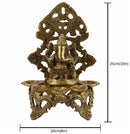  Ethnic Ganesh ji Design Wall Mount Hanging 5 Oil Wick Lamp Bells Diya Diyas antique brass decor Diwali Dipawali Festival gift gifts God gold golden home item items love luck pooja puja room Vastu wealth