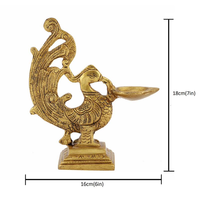 Jaszz Art Brass Front Peacock Diya