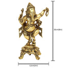 Brass God Ganesha Ji - intricately designed brass statue of Lord Ganesha, golden finish, auspicious and beloved deity, perfect for home decor and spiritual spaces, ideal for invoking blessings and removing obstacles, symbolizes wisdom, prosperity, and good fortune, enhances the spiritual energy and fosters a sense of divine presence, a sacred and revered addition to your collection of brass sculptures and figurines.