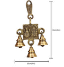 Brass Lakshmi Ganesh Saraswati Bells - exquisitely crafted brass bells featuring the deities Lakshmi, Ganesh, and Saraswati, golden finish, decorative home accent, emits a harmonious and divine sound, perfect for invoking blessings and wisdom, ideal for spiritual practices, rituals, and festive occasions, symbolizes prosperity, success, and knowledge, enhances the ambiance with positive vibrations and divine energy, a sacred and auspicious addition to your collection of brass artifacts.
