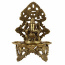  Ethnic Ganesh ji Design Wall Mount Hanging 5 Oil Wick Lamp Bells Diya Diyas antique brass decor Diwali Dipawali Festival gift gifts God gold golden home item items love luck pooja puja room Vastu wealth