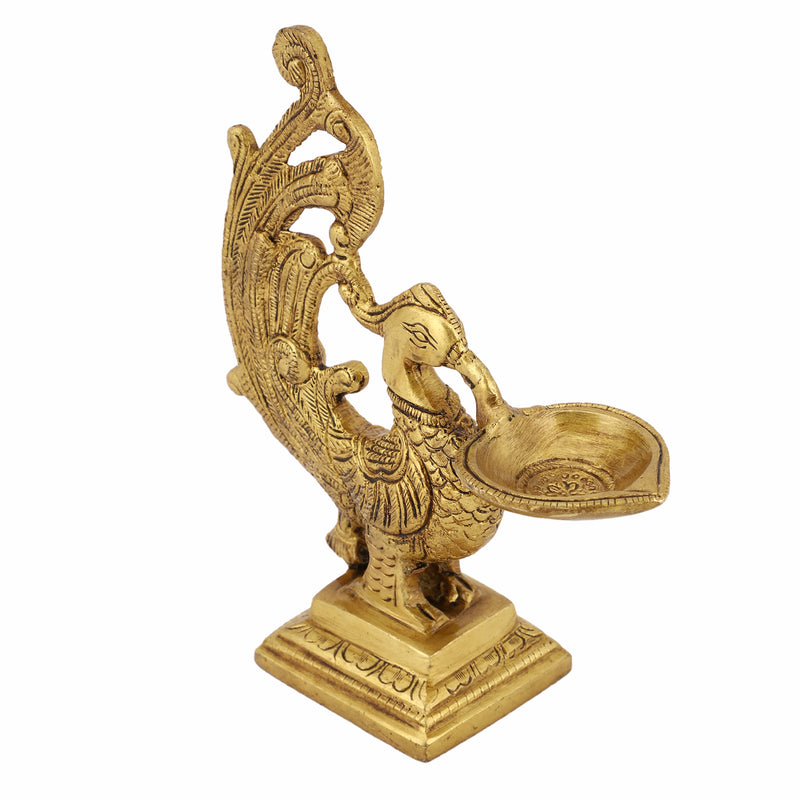 Jaszz Art Brass Front Peacock Diya