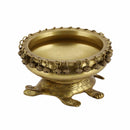 Brass Turtle Urli - intricately crafted brass decorative bowl with turtle motifs, golden finish, traditional Indian Urli, versatile home accent, ideal for floating flower petals or candles, symbolizes longevity and harmony, adds a touch of serenity and natural beauty to any space, perfect for creating a tranquil ambiance and enhancing interior decor, a timeless piece of art for both indoor and outdoor settings.