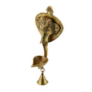 Ethnic Ganesh ji Design Wall Mount Hanging 5 Oil Wick Lamp Bells Diya Diyas antique brass decor Diwali Dipawali Festival gift gifts God gold golden home item items love luck pooja puja room Vastu wealth